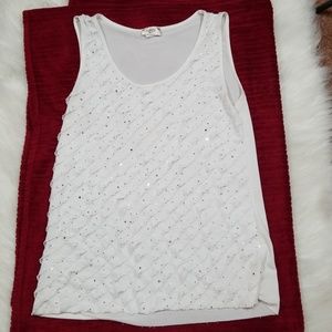 Lanish sleevesless layered ivory top. Size L